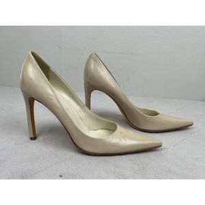 Vintage  HELMUT LANG White Leather High Heel Shoes   Women's Size 39.5